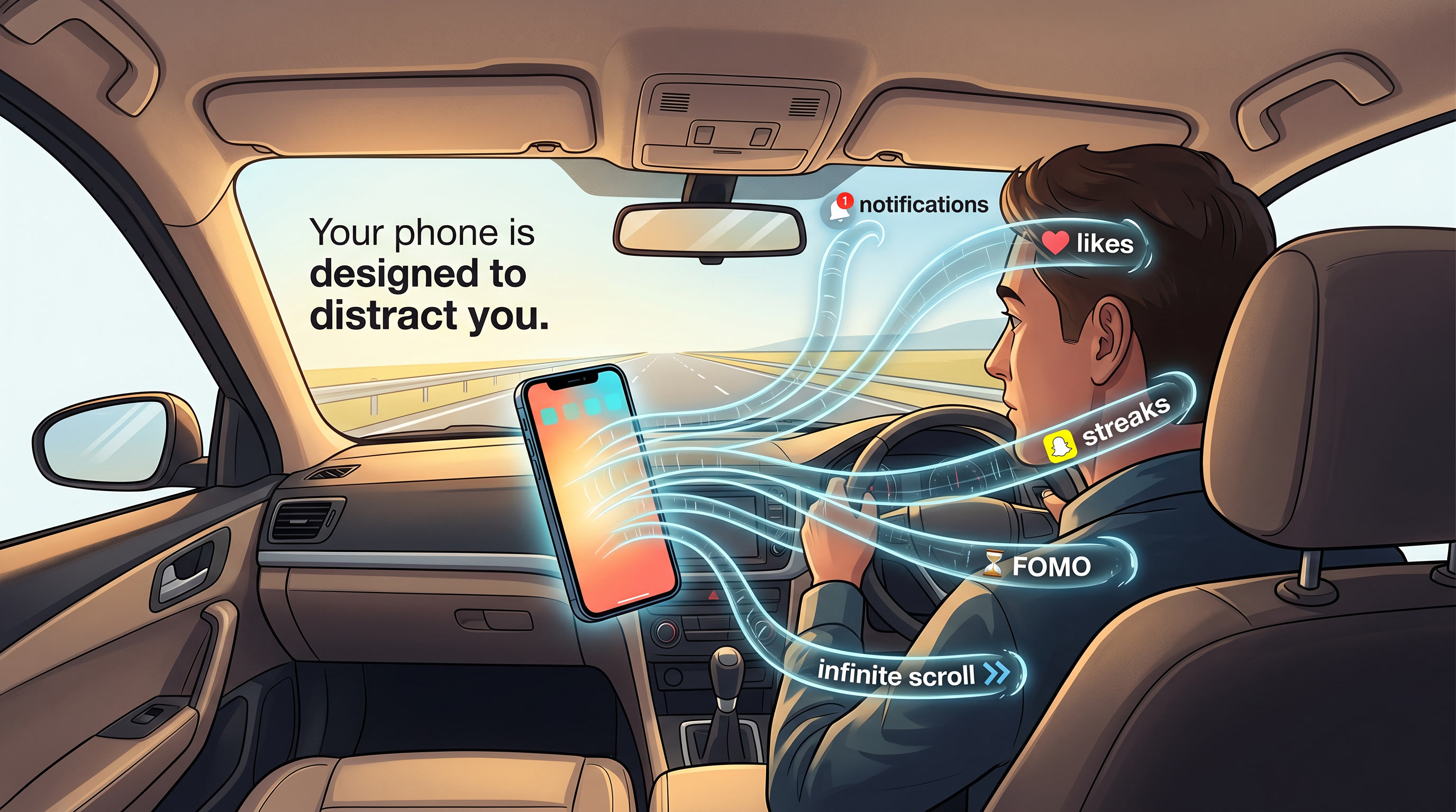 TERTIARY IMAGE (Optional - Phone Addiction Illustration)